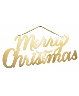 'Merry Christmas Word Decor Gold, 18 x 7.5 inch
